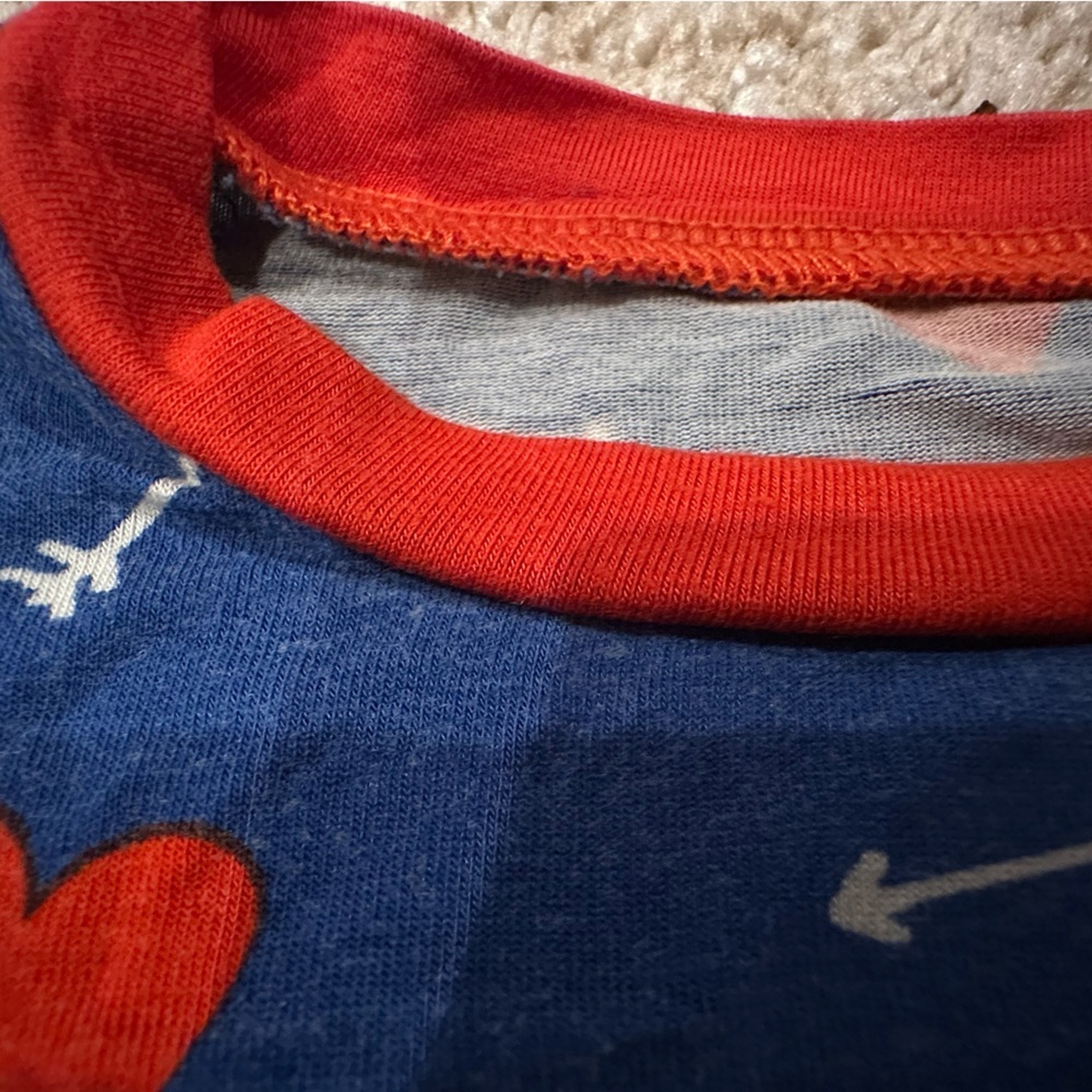 Designer- Little Bum Bums VDAY Heart Print Kids Pajama Set - Blue and Red - Picture 9 of 10